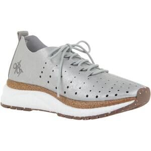 OTBT Womens Alstead Faux Suede Lightweight Lace Up Sneaker -- Silver NEW